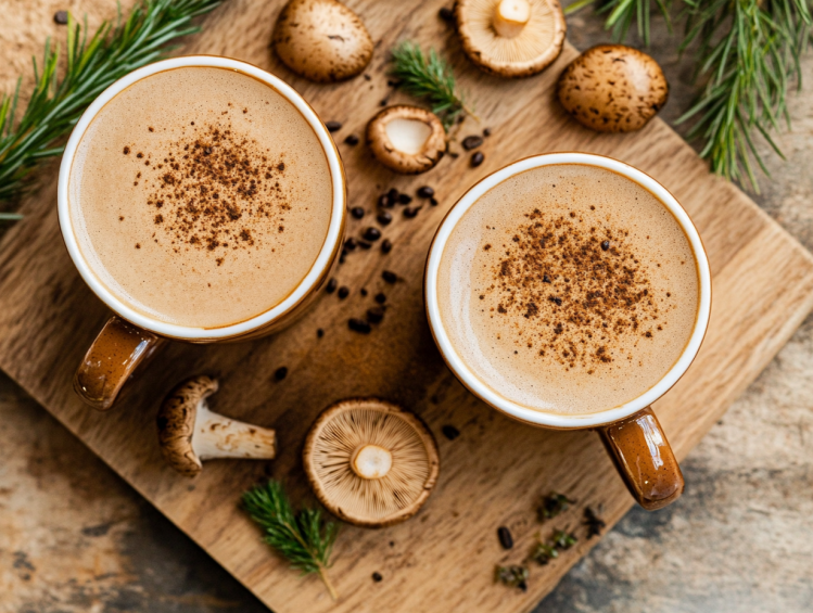 Cup of Mushroom Coffee with Tremella Powder