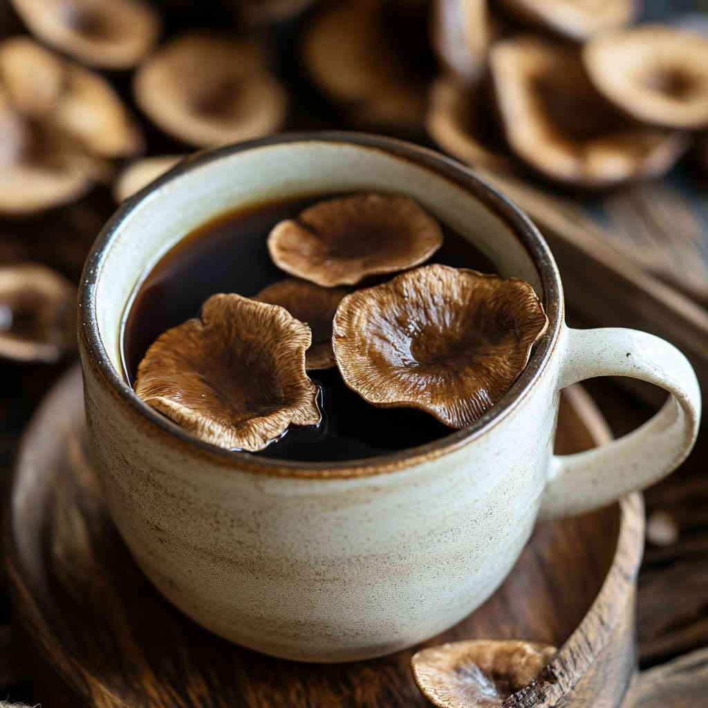 Shiitake extract in coffee